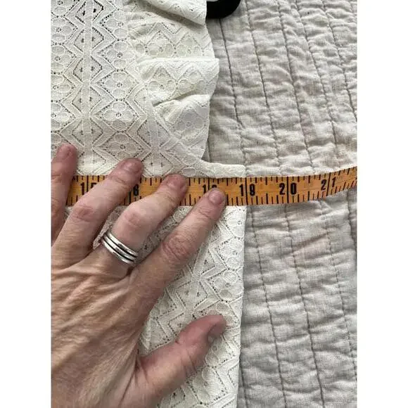 Anthropologie Pleione Women's White Lace Top with Ruffle Sleeves -  Small - Picture 5 of 5